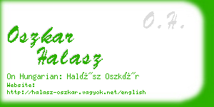 oszkar halasz business card